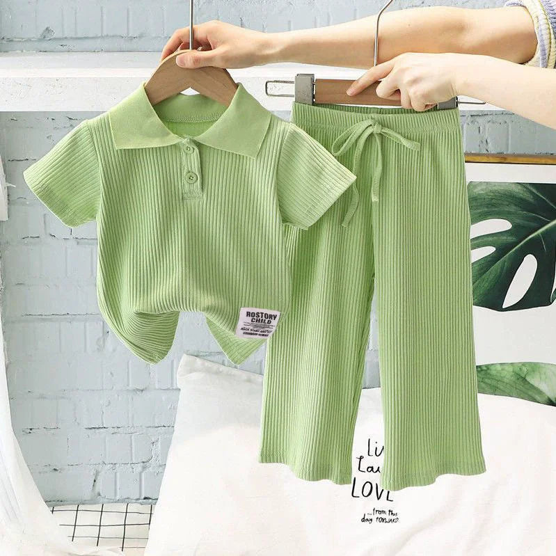 Summer Girls Sweet Sets Baby T - Shirt Stripes Suit Kids - View 9 | SAMAG