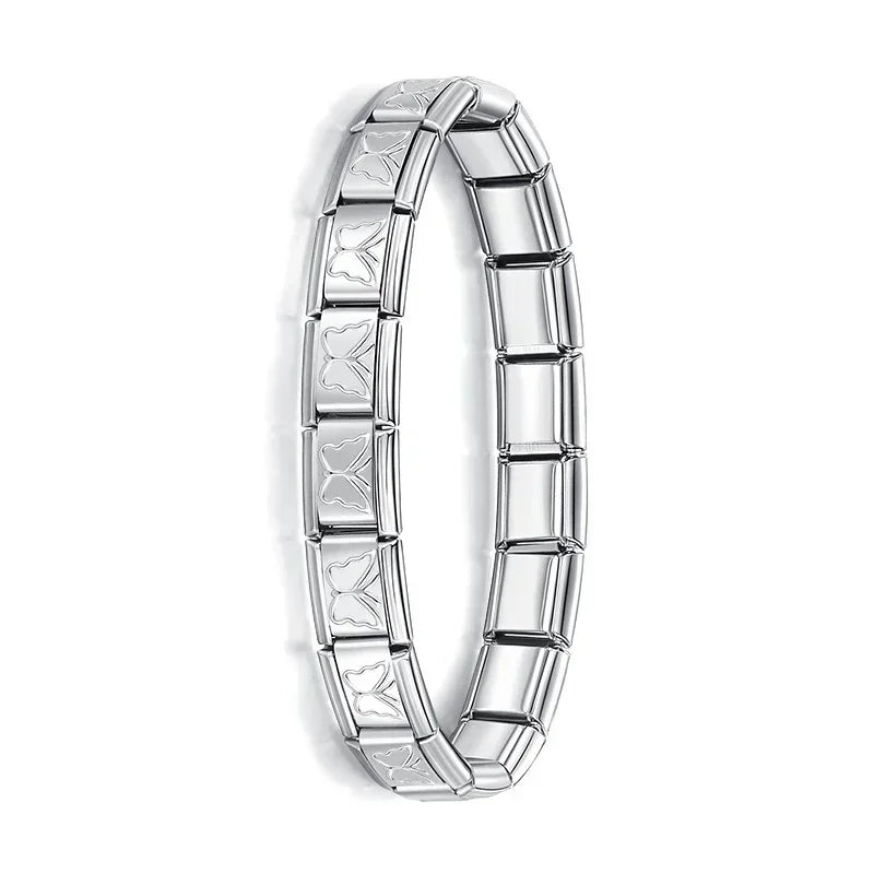 Hapiship New Women's Jewelry 9mm Width Itanlian Elastic Charm Bracelet Fashion Stainless Steel Bangle ST - Visuel 28 | SAMAG