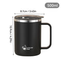 WORTHBUY 304 Stainless Steel Double Wall Insulated Coffee Mug With Handle Portable Sealed Water Cup Large Capacity Drinking Cup