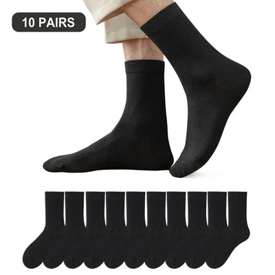 10 Pairs Men's Cotton Socks New Styles Black Business | SAMAG