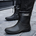 Men Rain Boots Fashion Mid-calf Rubber Boot Outdoor Waterproof Garden Work Shoe Non Slip Fishing Rubber Galoshes Men Rubberboots