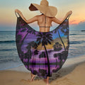 Summer Beach Cover-Ups Sexy Women Leaves Print Wrap Dress Sun Protection Bikini Cover Up Sarongs Female Bathing Suit Swimwears