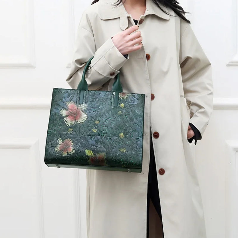 High Quality Handbag Women Designer Shoulder Bag Large Capacity Office Pocket Embossed Diagonal Cross Bag Official Document Bag