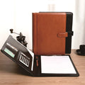 Leather High-End Office Folder Multi-Functional A4 Paper Folder Binder Detachable Calculator Set Office Supplies
