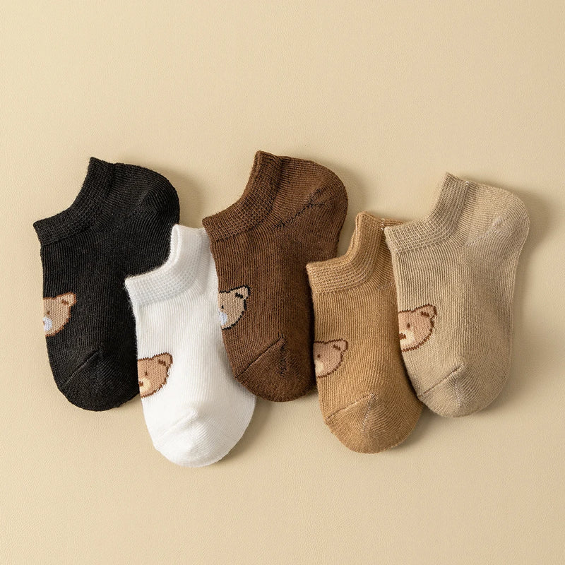 5/10pairs Baby Socks Toddler Low-cut Ankle Socks Cute Cartoon Bear Pattern Socks Boys and Girls aged 0-5 all season collection
