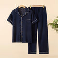 Sleepwear Pajama Male Pajamas Summer Men's Pure Cotton Set Short-sleeved  Long Pants Japanese-style Home Wear Large Size Casual