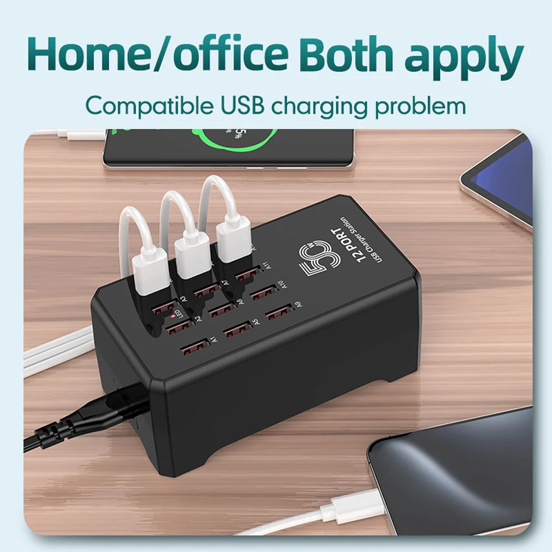 15/20/30/40Port USB Charger for iPhone iPad Samsung Xiaomi Charging Station Dock Multi USB Charger Desktop Mobile Phone Charge
