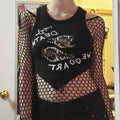 Sexy Hollow Out Mesh T-Shirt Female Skinny Crop Top Fashion Summer Basic Tops for Women Fishnet Shirt