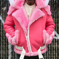 New Fashion Men's Coats Winter Jackets Fur Faux Leather European and American Coat Hooded Men Clothing