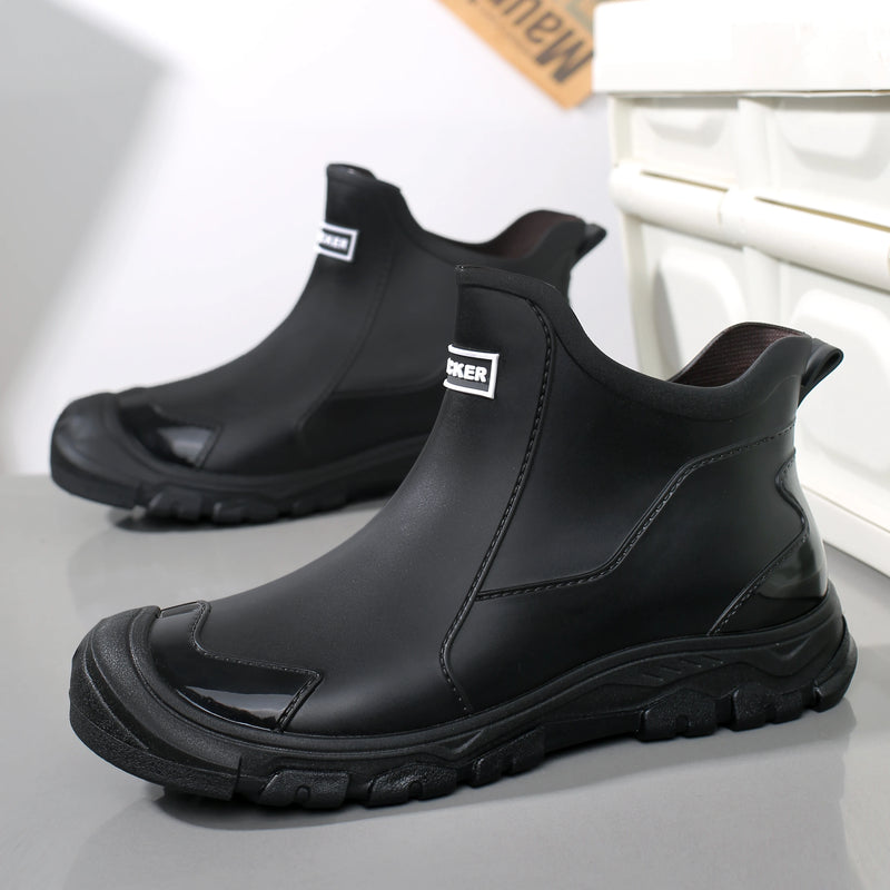 Fashion High Top Rain Boots for Men Women Anti-slip Waterproof Oil-proof Chef Shoes Lightweight Man Ankle Work Shoes Water Shoes