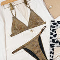 Sexy Glitter Gold Sequine Metal Ring Bikinis Sets Two | SAMAG