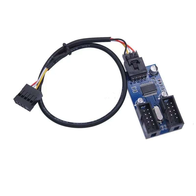 9Pin USB Splitter Motherboard USB Female Interface Header Splitter 1 to 2 Extension Cable Adapter 9Pin 1 to 4 USB HUB Connectors
