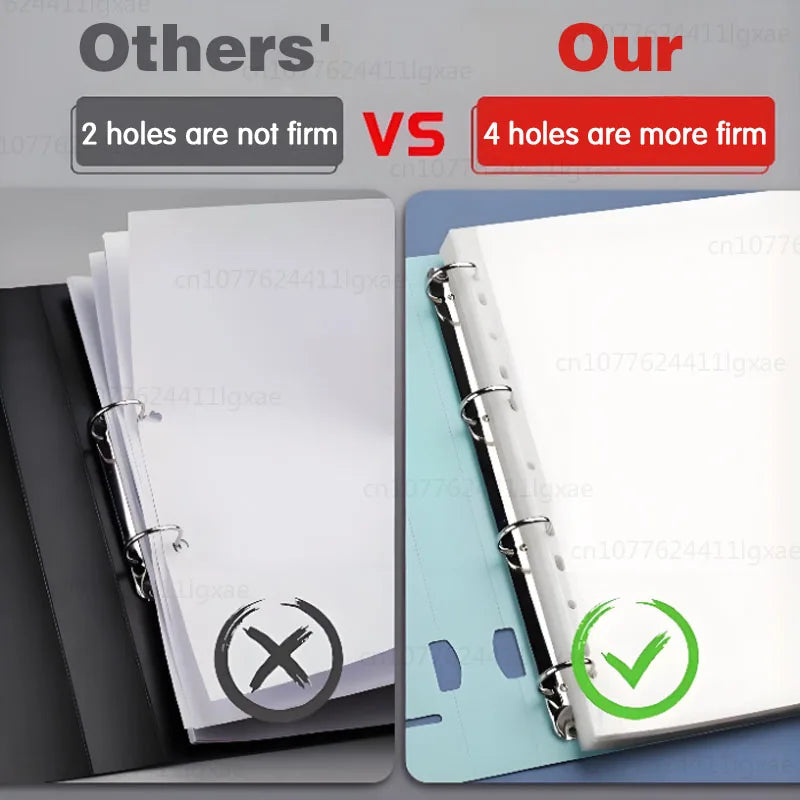 A4 File Folders Display Book 4 Hole Binder Folders Morandi Color Waterproof Document Ring Binder Folder Office School Supplies