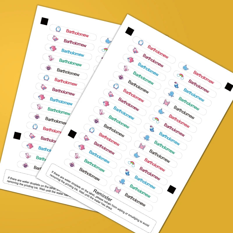 Custom Waterproof Name Stickers for Kids - Personalized Animal Designs Eco-Friendly Labels for School Bags, Books & Stationery