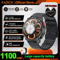 NEW 1100mAh Battery Sports Smart Watch Compass IP68 Waterproof Outdoor Flashlight Voice Assistant Heart Rate BT Call Smart Watch