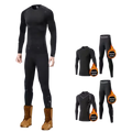 Men's thermal underwear set, 2-piece tight-fitting long underwear set, winter cold weather protective set elastic and breathable