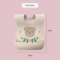 50-Pack Disposable Bibs for Babies Aged 6 Months to 2 Years Cartoon Bear Feeding Bib for Boy Girl Non-woven Drool Towel