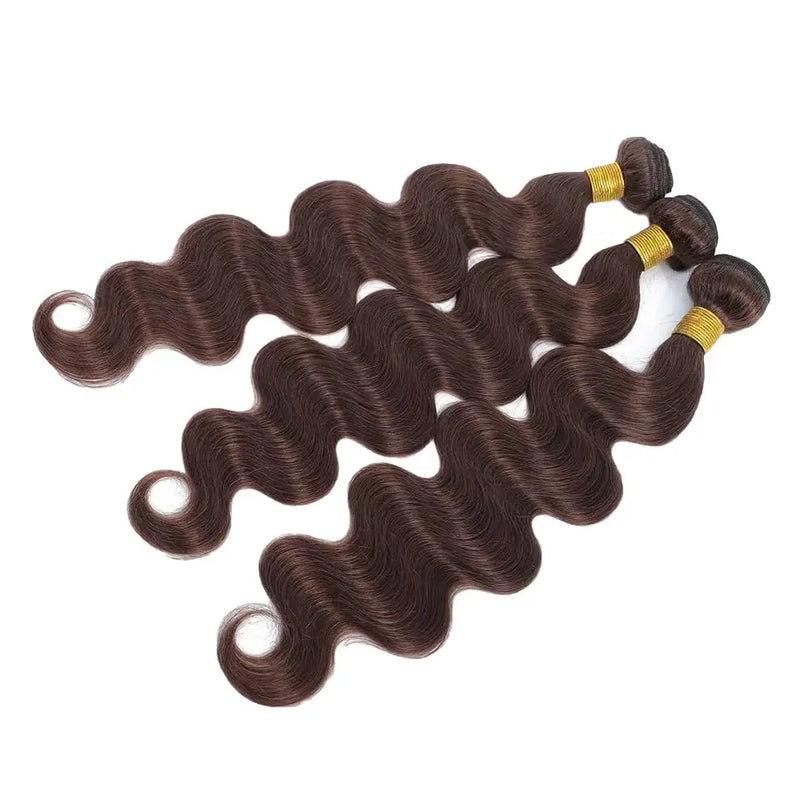 Dark Brown Bundles Color #4 Body Wave Human Hair Bundles Chocolate Brown Double Weft Brazilian Human Hair Sew-In Weave Extension