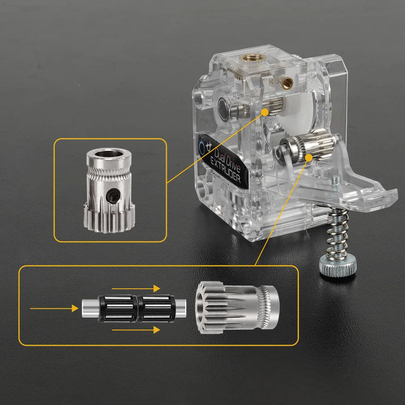BMG Extruder Kit Dual Drive Gear Hardened Steel Upgrade - Visuel 2 | SAMAG