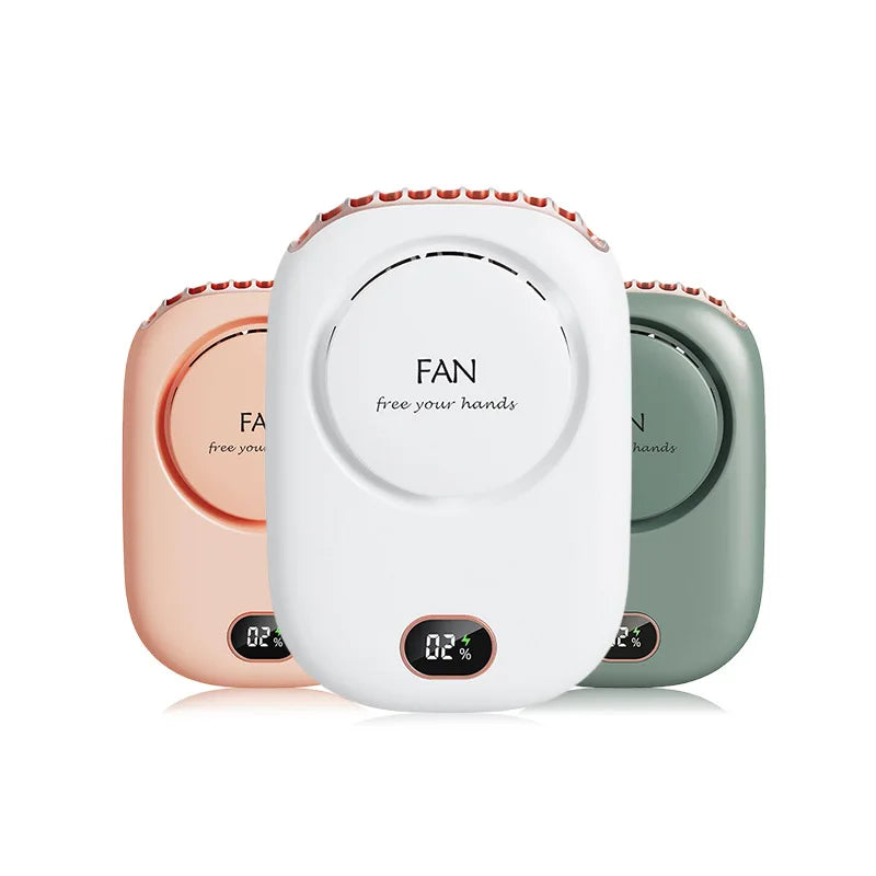New Mini Portable Fan Hanging Handheld Fan Rechargeable Bladeless Turbo Ultra Quiet Student Hand Held Fan Outdoor Sports Travel