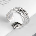 VENTFILLE 925 Sterling Silver Geometric Multilayer Round | SAMAG