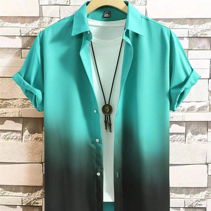 Men's Shirt Gradient Design Graphic 3D Print Summer | SAMAG