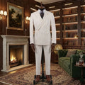 Pinstripe Men Suits for Wedding Party Slim Fit Groom Tuxedo 2 Pieces Single Button Custom Made Male Fashion Suit Jacket Pants