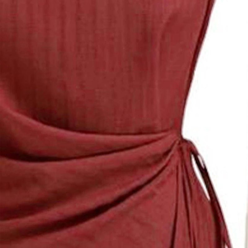 Women's Sleeveless Side Tie Top Matching High Waist Wide Leg Pants For Office Daily Dinner Casual Fashion Occasions