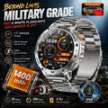 2026 New Military TANK 1400mAh Battery Smart Watch IP68 Waterproof LED Flashlight Heart Rate Sports tracker SOS Smart Watch Men