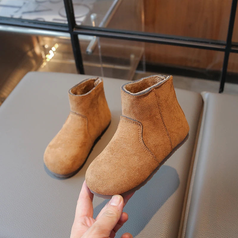 Autumn Winter Baby Boys Girls Snow Boots Outdoor Warm Plush Children Shoes Soft Sole Anti-slip Infant Shoes Toddler Kids Boots