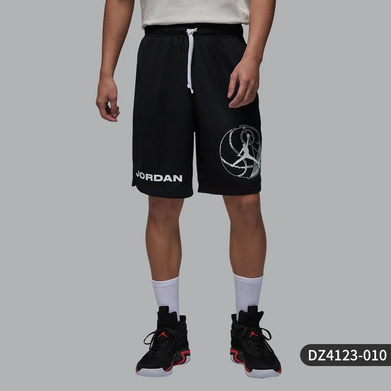Nike genuine JORDAN men's basketball knitted breathable lace up shorts DZ4123-010