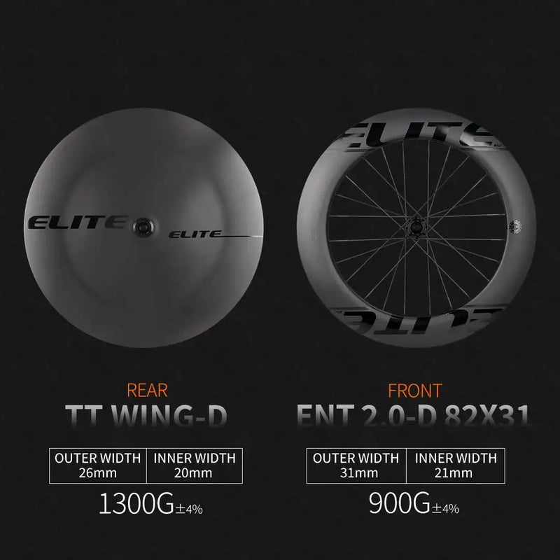 ELITEWHEELS 700C Carbon Disc Wheel AERO Shape UD Matte Wide Wheels Clincher Tubular Tubuless Triathlon bike TT-Wing