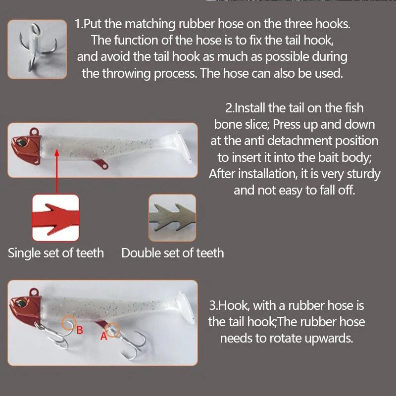 24g/10.3cm Silicone Soft Lures Set Bait for Fishing Sea | SAMAG
