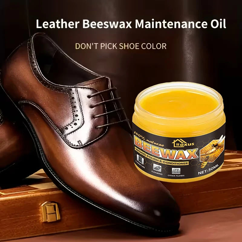 30ml beeswax shoe polish care set, artificial beeswax oil, universal colors - quick polishing and deep nourishment