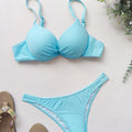 Sexy Push Up Bikinis Sets Two Pieces Solid Thong Swimsuit | SAMAG