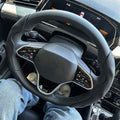2PCS Universal Round Car Steering Wheel Cover Winter Fur Warm Carbon Fiber Leather Anti-slip Protective Case Luxury Accessories