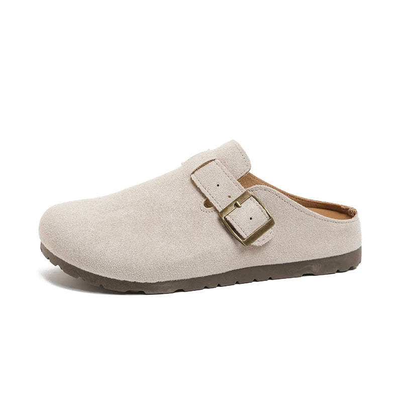 Women's Retro Slippers, Women's One-Heel Sandals, Buttoned Loafers in Korean Style, Mule Shoes, Fashionable Outdoor Slippers