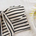 Women's Elegant 2-Piece Fashion Striped Set with Butterfly Detail Top and High-Waisted Shorts, Perfect for Holiday, Date, Aftern