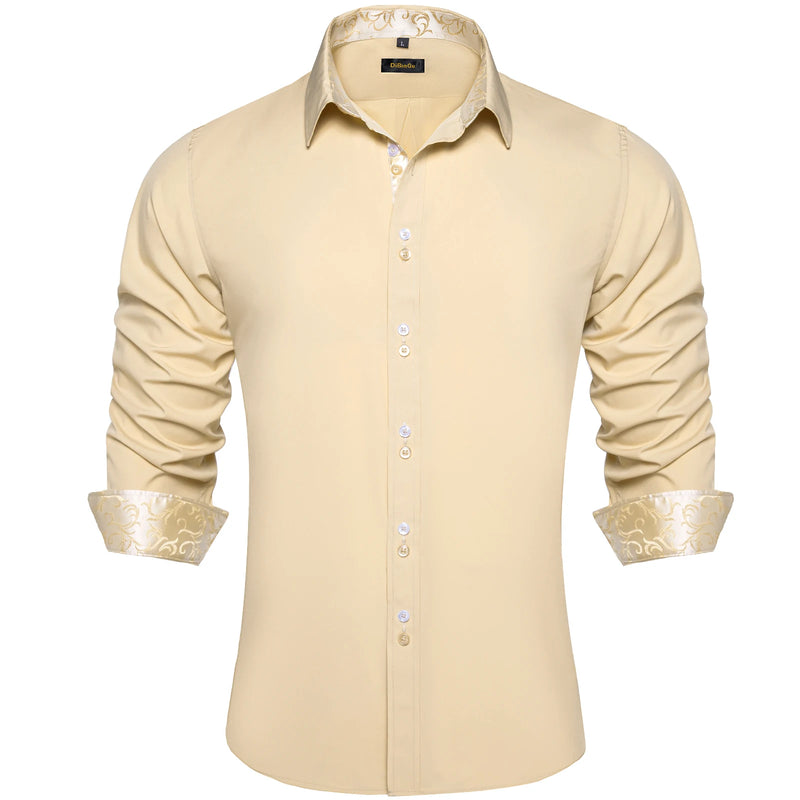 Men's Polyester Cotton Solid Black Shirts Long Sleeve | SAMAG