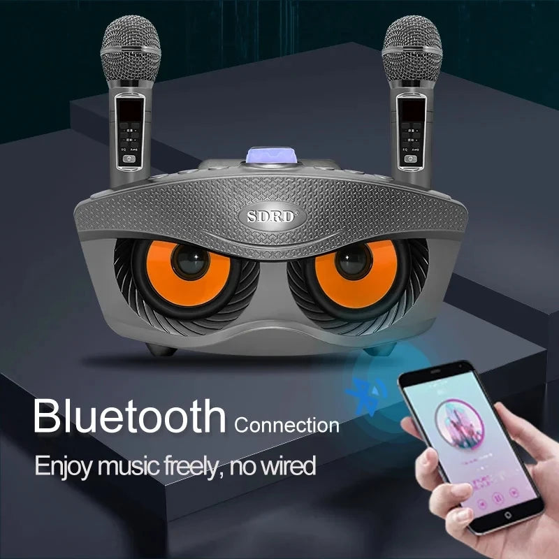 SDRD Sd306plus 30W Home Theater Sound PA System Portable Bluetooth Speakers With Two Wireless Microphones Set TV Karaoke Player