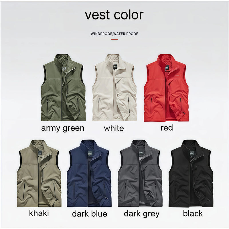 2026 Spring Summer Work and Leisure All-Match Trendy Fishing Vest Multi-Pocket Vest High-End Custom Text Logo Printed