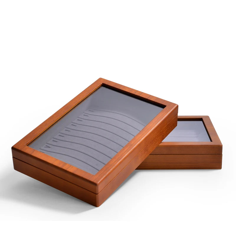 Oirlv Wooden Jewelry Box Retro Jewelry Display Ring Necklace Earring Bracelet Box Multi Jewelry Storage Organizer Display Case