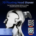 Kensen S32 Electric Head Shaver for Men 7D Floating Cutter USB-C Rechargeable 8100/8500 RPM IPX6 Waterproof Magnetic Head Razor