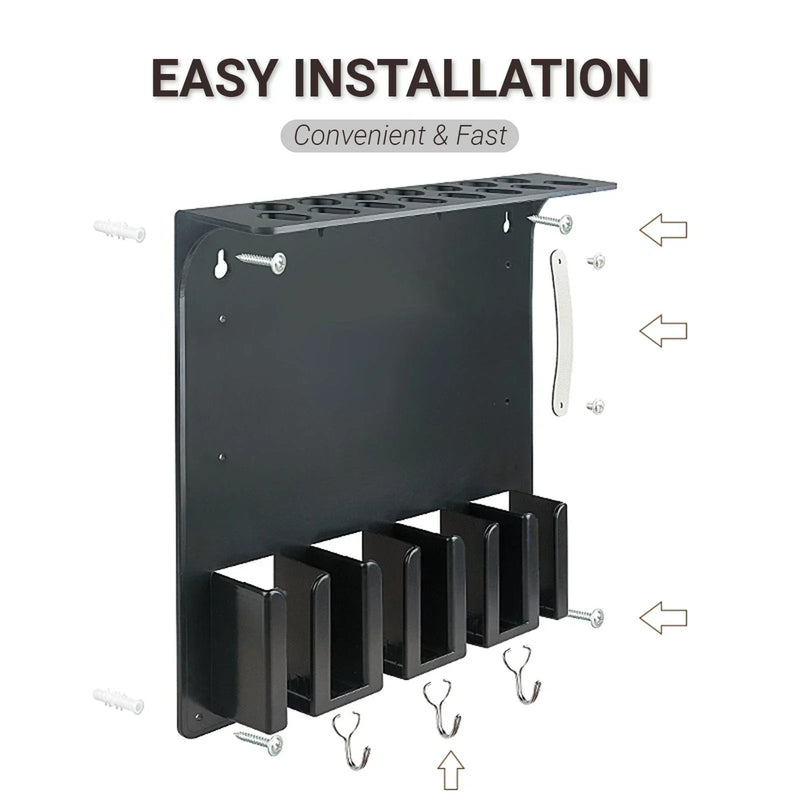 New Type Professional Wall Mount Barber Electric Clipper Holder Salon Beauty Organizer Hairdressing Styling Tools Storage Rack