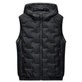 Men Autumn Winter Thickened Waistcoat Hooded Sleeveless Zipper Placket Vest Coat Down Vest Outwear Men's Iinsulated Vest