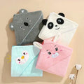 1 Piece Unisex Baby Animal Face Hooded Towel, Unique Animal Design Baby Hooded Towel, Ultra-Soft Newborn Bath Towel, Essential Baby Hooded Towel, Coral Fleece Children's Cartoon Bath Towel Hooded Cape, Bathroom Supplies, Baby