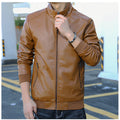 New product - 2026 new style leather jacket for men, spring-autumn men's clothing, fitted stand-up collar top coat