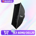 TRIOPO K3-6090 K3-30120 Rectangular Quick Release Bowens Mount Softbox with Grid for LED Video Light Soft Light Modifier