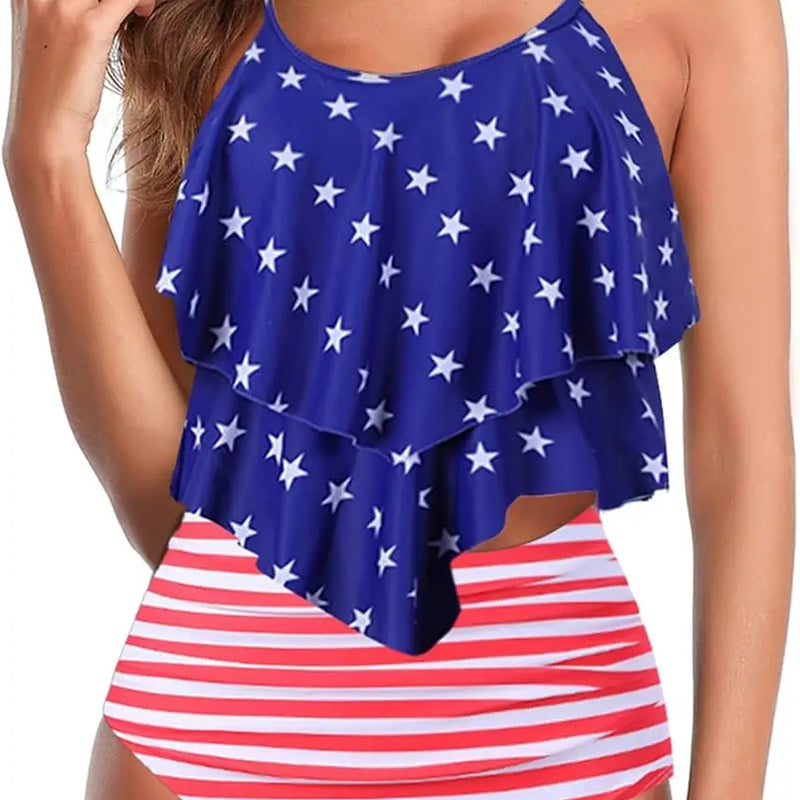 Women's Tankini Swimsuits Ruffled Tank Top Tummy Control | SAMAG
