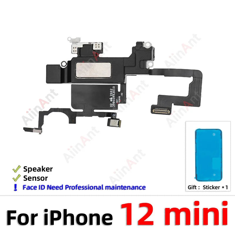 Waterproof Sticker + Flex For iPhone 11 Pro X Xr Xs Max 7 8 Plus Phone Top Proximity Sensor Ear Earpiece Speaker Flex Cable